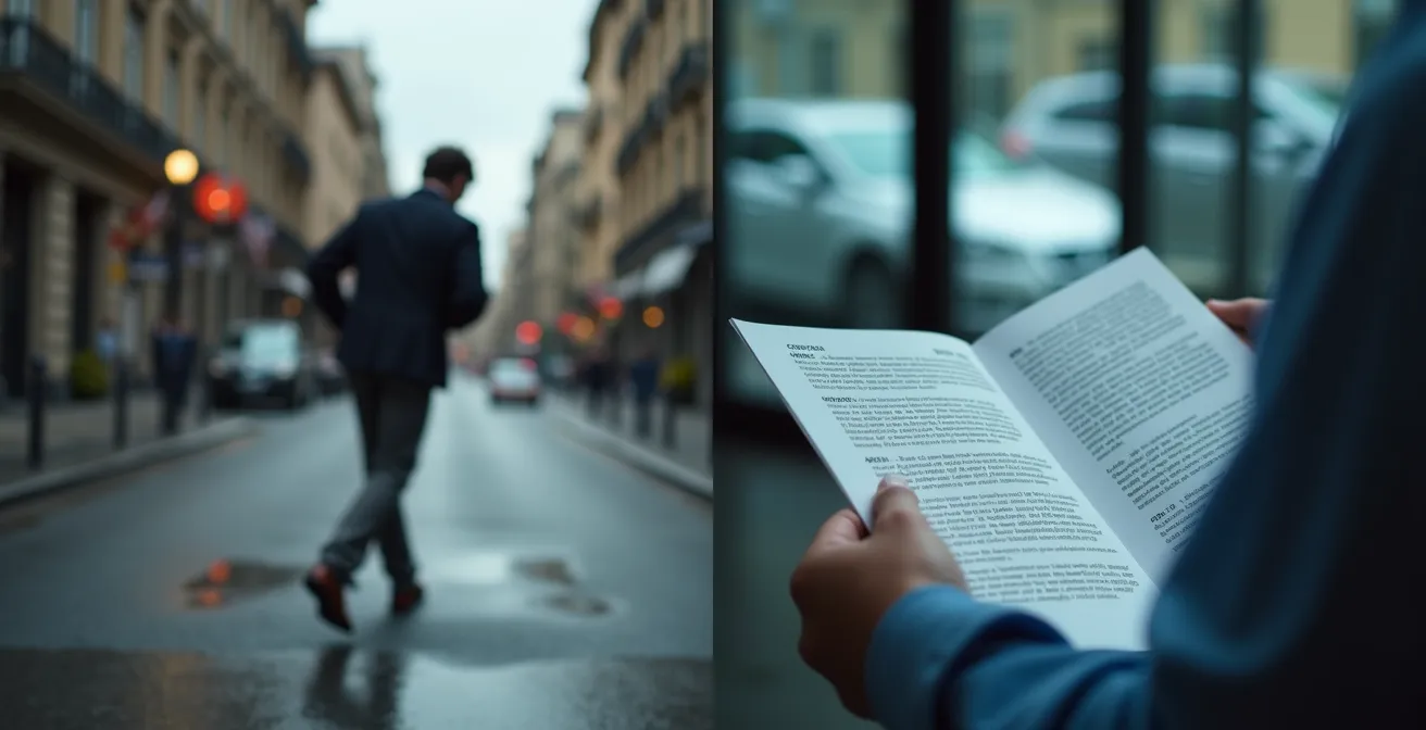 Comparaison visuelle entre accident imprévisible et maladie préexistante pour illustrer la différence de traitement du délai de carence