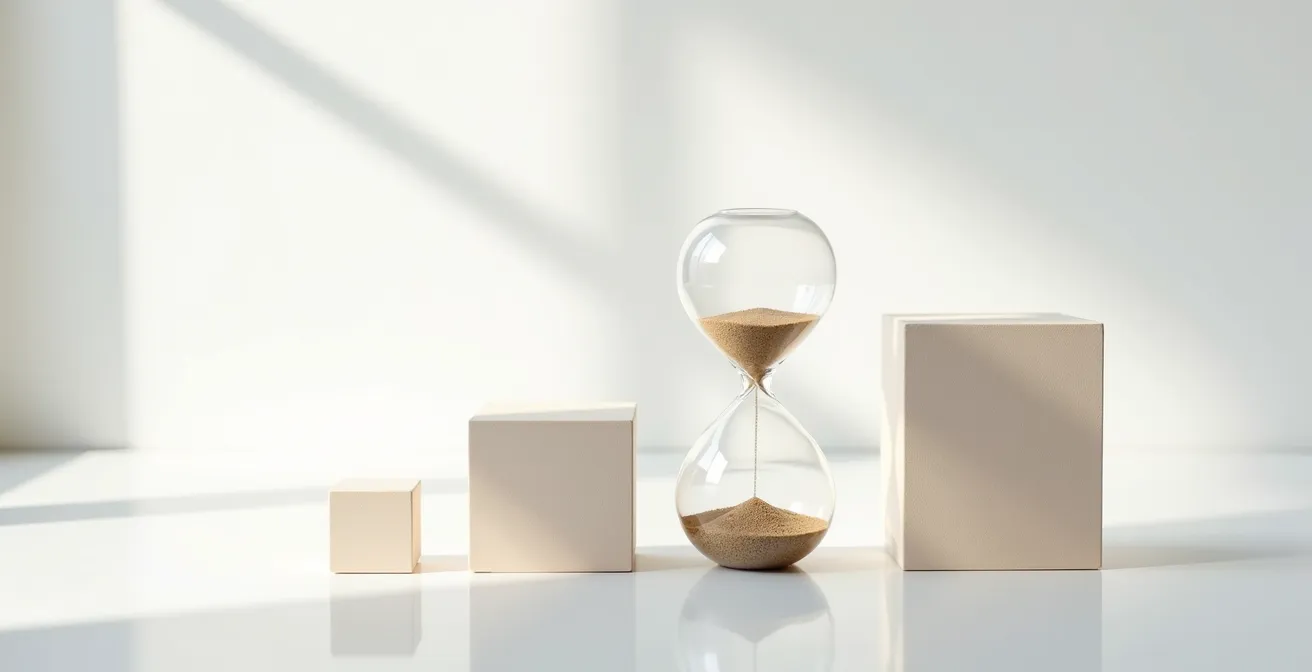 Calendrier abstrait montrant visuellement les différentes périodes d'attente avant indemnisation par l'assurance chômage