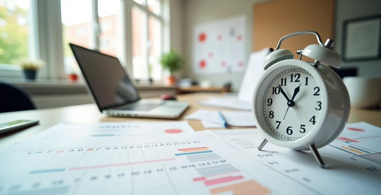 Calendrier avec marqueurs temporels du processus d'indemnisation après vol